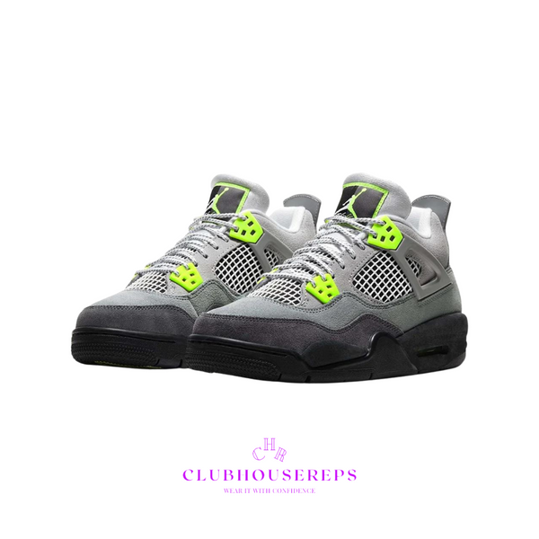 AJ4 Neon 95 Grey