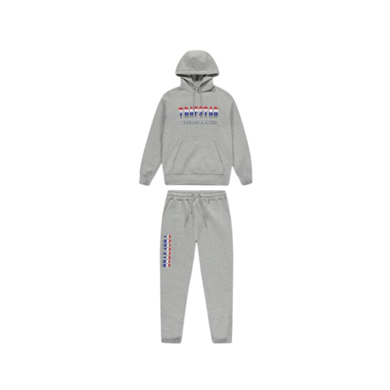 TRAPSTAR CHENILLE DECODED 2.0 HOODED TRACKSUIT - GREY REVOLUTION