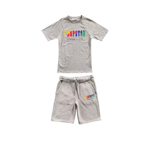 TS Chenille Decoded Short Set - Grey Rainbow