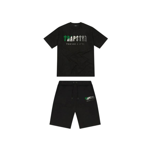 TS Chenille Decoded Short Set - Black & Green - Fast Delivery