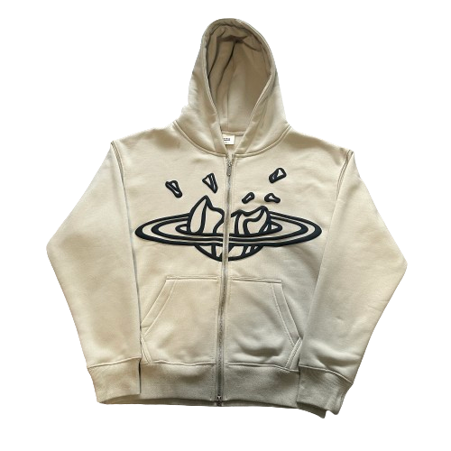 BPM BONE WHITE ZIP UP HOODIE