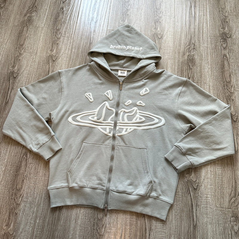 BPM STONE GREY ZIP UP SET