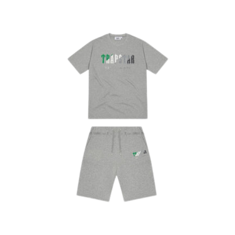 TS Chenille Decoded Short Set - Grey/Green