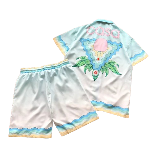 Casablanca ''Memphis'' Silk Twill Shirt & Shorts