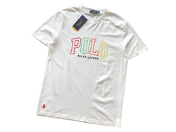 Polo Ralph Coloured Central Logo T-Shirt - White