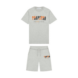 TS Chenille Decoded Short Set - Grey/Orange