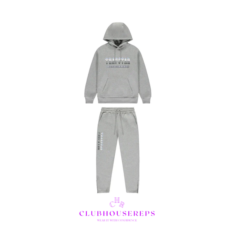 TS CHENILLE DECODED 2.0 HOODED TRACKSUIT - GREY/ ICE BLUE