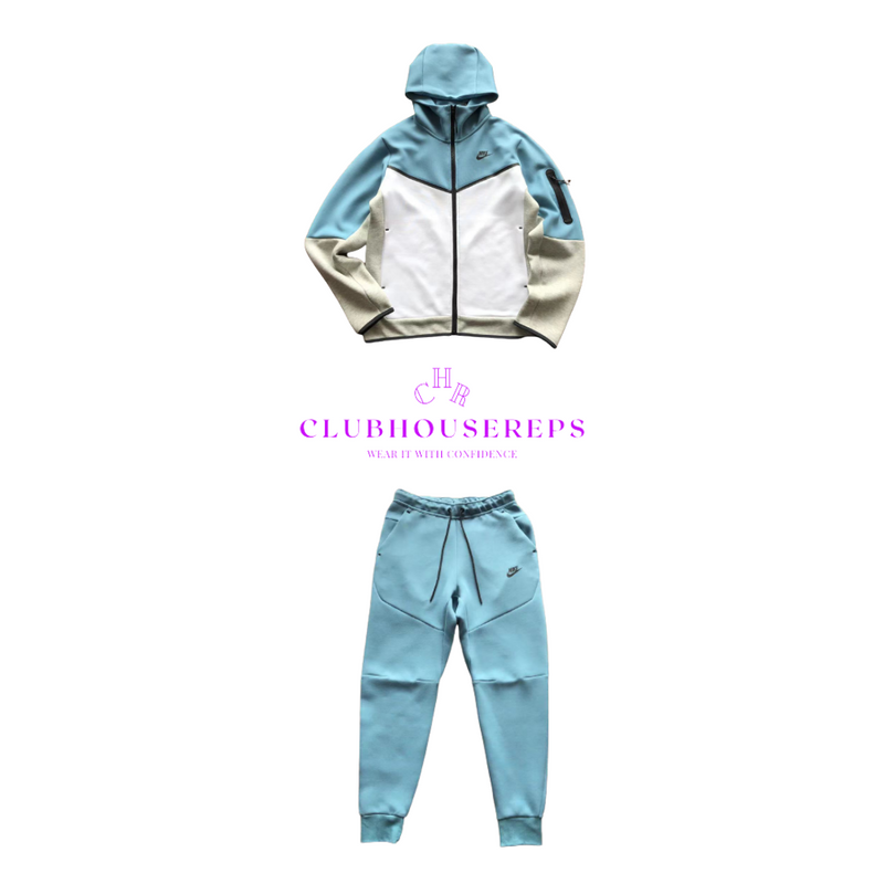 Baby Blue & Grey Tech Fleece Tracksuit