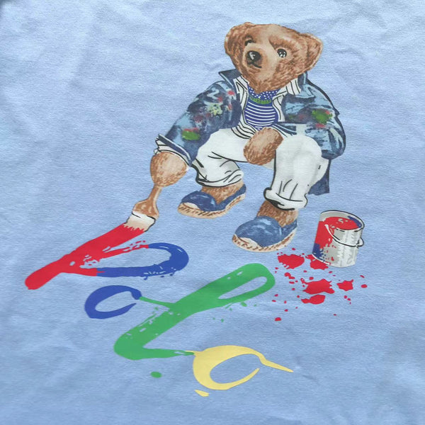 Polo Ralph Painting Bear T-shirt - Light Blue