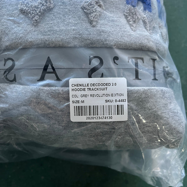 TRAPSTAR CHENILLE DECODED 2.0 HOODED TRACKSUIT - GREY REVOLUTION