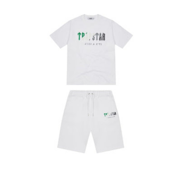 TS Chenille Decoded Short Set - White & Green