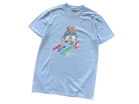 Polo Ralph Painting Bear T-shirt - Light Blue