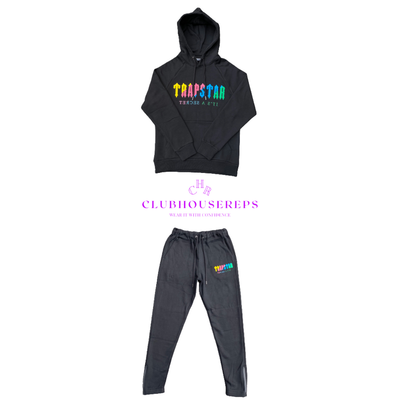 TS FULL TRACKSUIT - BLACK RAINBOW - FAST DELIVERY