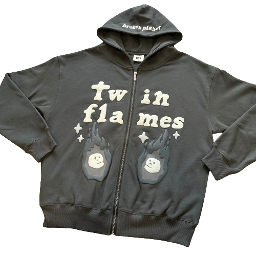 BPM TWIN FLAMES ZIP UP HOODIE