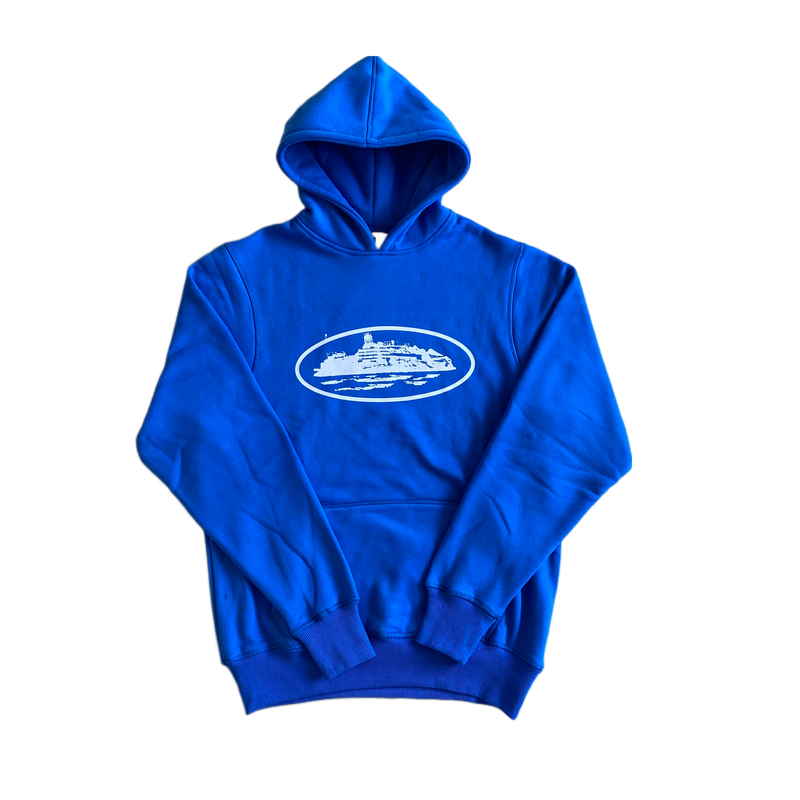 BLUE HOODIE - WHITE LOGO