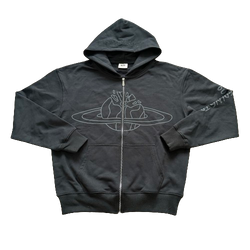 BPM BLACK OUTER SPACE ZIP UP HOODIE