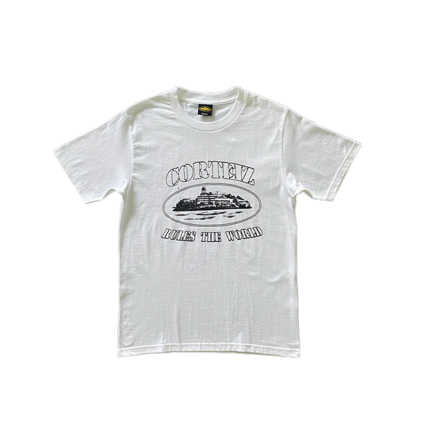 CRTZ WHITE SIMPLE T-SHIRT - BLACK LOGO