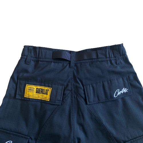 CARGO SHORTS - BLACK/WHITE