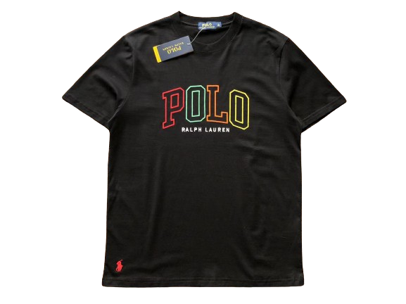 Polo Ralph Coloured Central Logo T-Shirt - Black