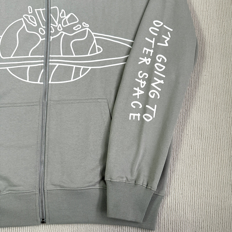 BPM ZIP UP HOODIE GREY MULTI COLOUR