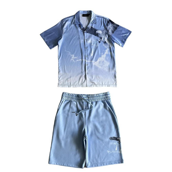 TS Eagle Shirt & Short Set - Blue & White