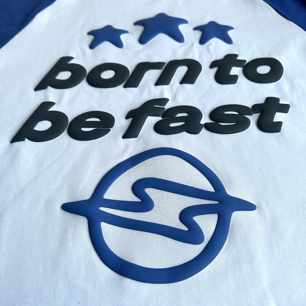 BPM BLUE AND WHITE BORN TO BE T-SHIRT - WHITE/BLUE