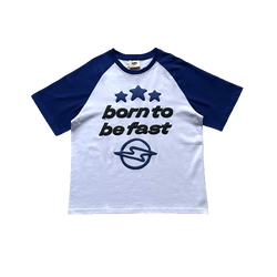 BPM BLUE AND WHITE BORN TO BE T-SHIRT - WHITE/BLUE