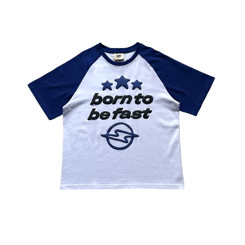 BPM BLUE AND WHITE BORN TO BE T-SHIRT - WHITE/BLUE