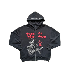 BPM TURN ON THE DARK SKELETON ZIP UP HOODIE