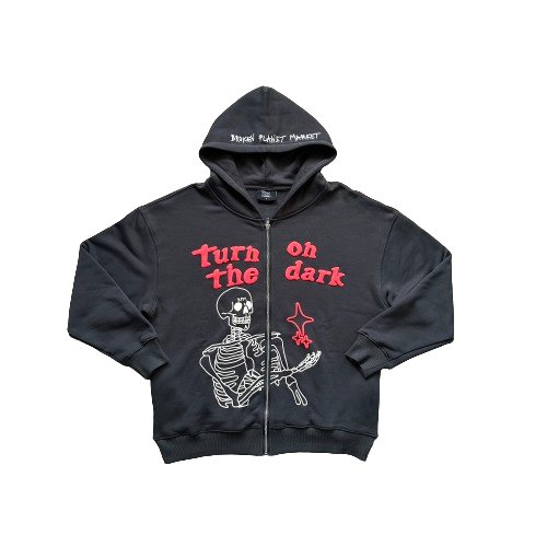 BPM TURN ON THE DARK SKELETON ZIP UP HOODIE