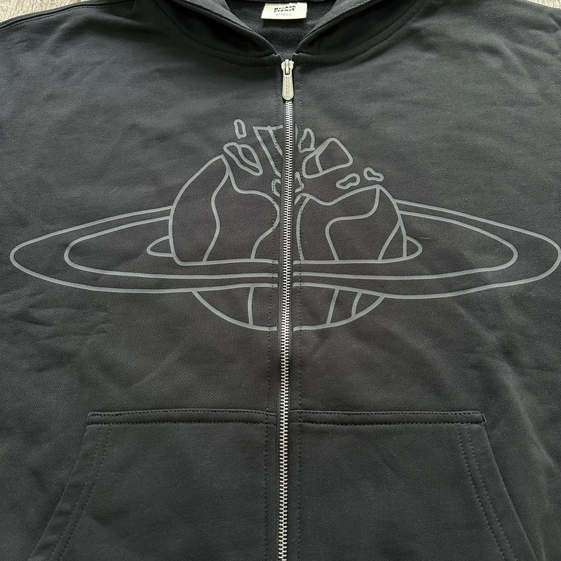 BPM BLACK OUTER SPACE ZIP UP HOODIE