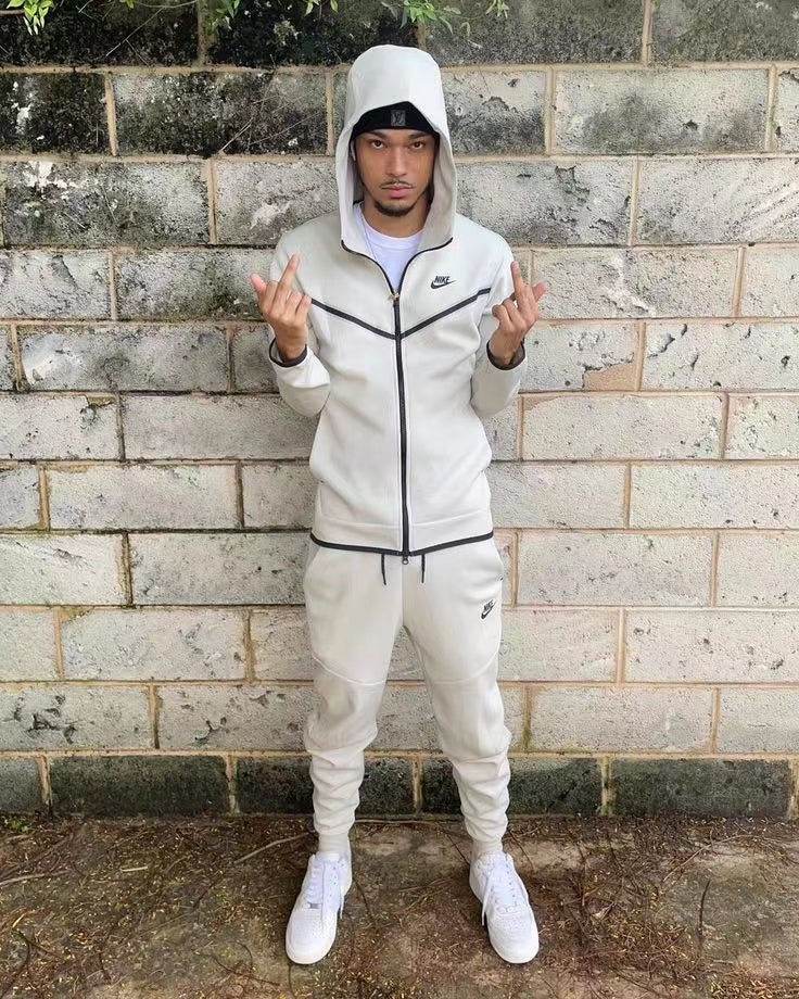 Men's Tech Fleece Tracksuit - All White