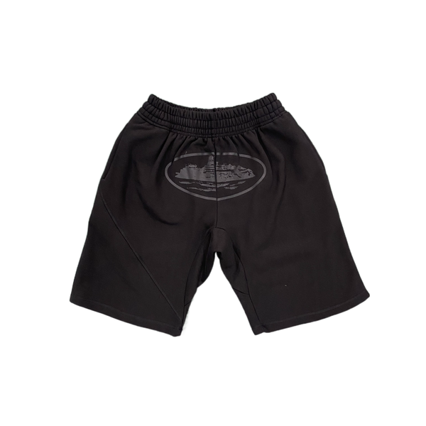 BASIC ROUND LOGO SHORTS - ALL BLACK - Fast Delivery