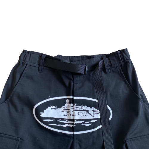 CARGO SHORTS - BLACK/WHITE