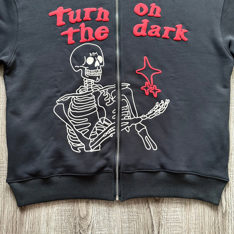 BPM TURN ON THE DARK SKELETON ZIP UP HOODIE