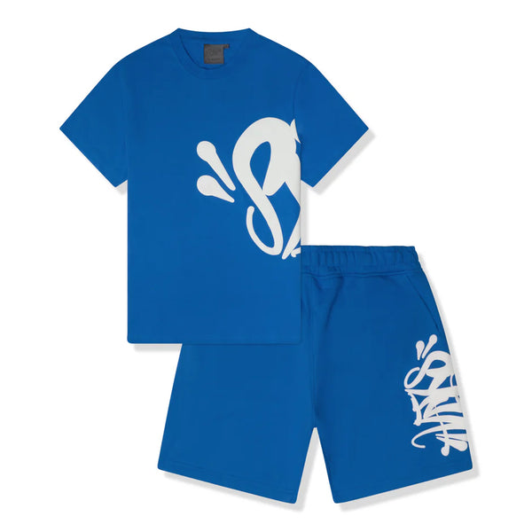 Syna T-shirt & Shorts Set - Blue/Grey Logo