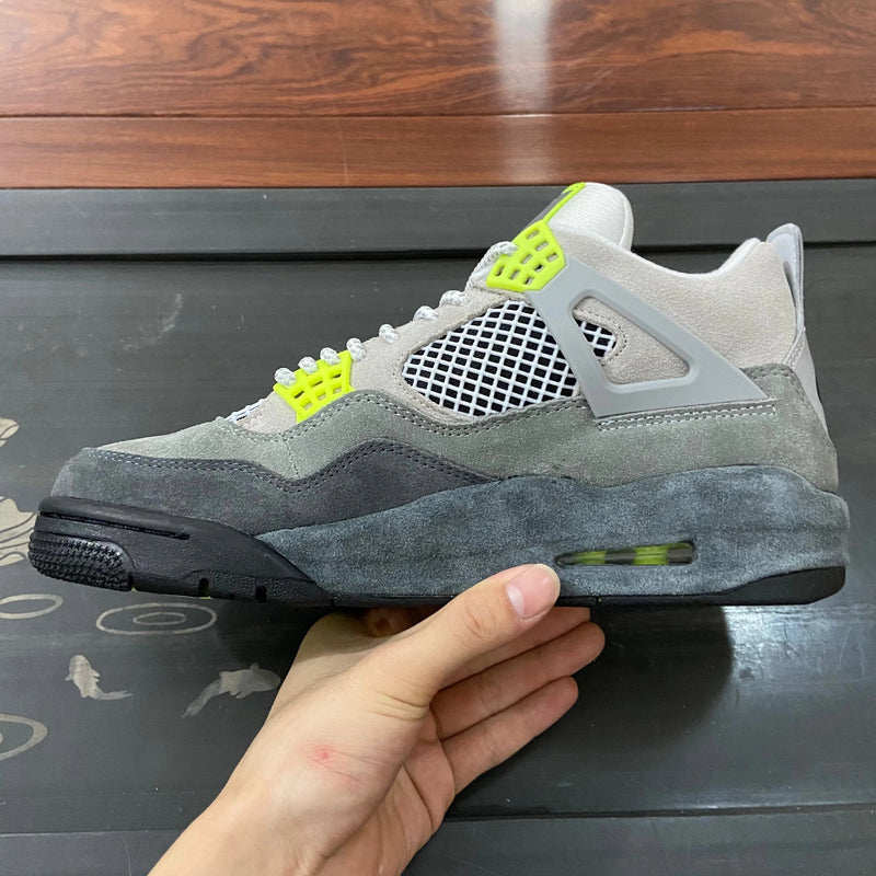 AJ4 Neon 95 Grey