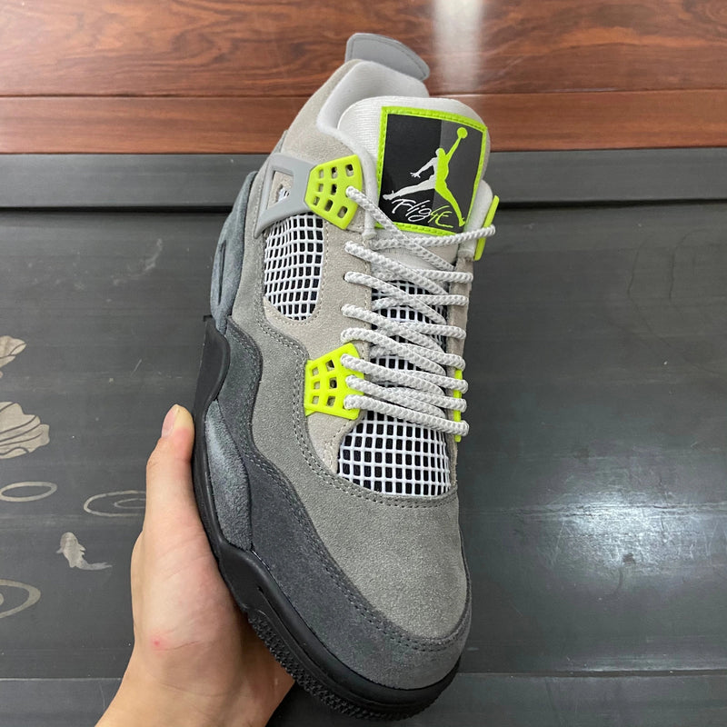 AJ4 Neon 95 Grey